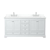 Custom image for White with Polished Chrome Trim / White Cultured Marble, Rectangular Sink / No Mirror