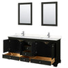 Custom image for Dark Espresso with Polished Chrome Trim / Carrara Cultured Marble, Rectangular Sink / 24