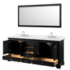Custom image for Dark Espresso with Polished Chrome Trim / Carrara Cultured Marble, Rectangular Sink / 70