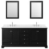 Custom image for Dark Espresso with Polished Chrome Trim / Carrara Cultured Marble, Rectangular Sink / Medicine Cabinets