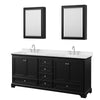 Custom image for Dark Espresso with Polished Chrome Trim / Carrara Cultured Marble, Rectangular Sink / Medicine Cabinets