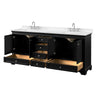 Custom image for Dark Espresso with Polished Chrome Trim / Carrara Cultured Marble, Rectangular Sink / No Mirror