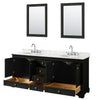 Custom image for Dark Espresso with Polished Chrome Trim / White Carrara Marble, Oval Sink / 24