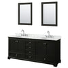 Custom image for Dark Espresso with Polished Chrome Trim / White Carrara Marble, Oval Sink / 24