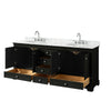Custom image for Dark Espresso with Polished Chrome Trim / White Carrara Marble, Oval Sink / No Mirror