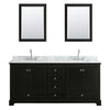 Custom image for Dark Espresso with Polished Chrome Trim / White Carrara Marble, Rectangular Sink / 24