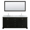 Custom image for Dark Espresso with Polished Chrome Trim / White Carrara Marble, Rectangular Sink / 70