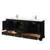 Custom image for Dark Espresso with Polished Chrome Trim / White Cultured Marble, Rectangular Sink / No Mirror
