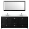 Custom image for Dark Espresso with Polished Chrome Trim / White Cultured Marble, Rectangular Sink / 70