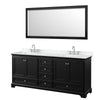 Custom image for Dark Espresso with Polished Chrome Trim / White Cultured Marble, Rectangular Sink / 70