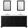 Custom image for Dark Espresso with Polished Chrome Trim / White Cultured Marble, Rectangular Sink / Medicine Cabinets