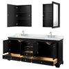 Custom image for Dark Espresso with Polished Chrome Trim / White Cultured Marble, Rectangular Sink / Medicine Cabinets