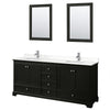 Custom image for Dark Espresso with Polished Chrome Trim / White Quartz, Rectangular Sink / 24