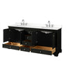 Custom image for Dark Espresso with Polished Chrome Trim / White Quartz, Rectangular Sink / No Mirror