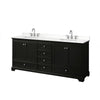Custom image for Dark Espresso with Polished Chrome Trim / White Quartz, Rectangular Sink / No Mirror