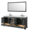 Custom image for Dark Gray with Matte Black Trim / Carrara Cultured Marble, Rectangular Sink / 70
