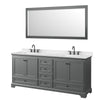 Custom image for Dark Gray with Matte Black Trim / Carrara Cultured Marble, Rectangular Sink / 70