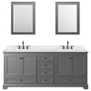 Custom image for Dark Gray with Matte Black Trim / Carrara Cultured Marble, Rectangular Sink / Medicine Cabinets