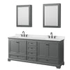 Custom image for Dark Gray with Matte Black Trim / Carrara Cultured Marble, Rectangular Sink / Medicine Cabinets