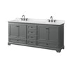 Custom image for Dark Gray with Matte Black Trim / Carrara Cultured Marble, Rectangular Sink / No Mirror