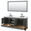Custom image for Dark Gray with Matte Black Trim / White Carrara Marble, Oval Sink / 70