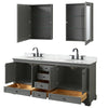 Custom image for Dark Gray with Matte Black Trim / White Carrara Marble, Oval Sink / Medicine Cabinets