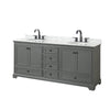 Custom image for Dark Gray with Matte Black Trim / White Carrara Marble, Oval Sink / No Mirror