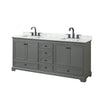 Custom image for Dark Gray with Matte Black Trim / White Carrara Marble, Rectangular Sink / No Mirror
