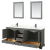Custom image for Dark Gray with Matte Black Trim / Giotto Quartz, Rectangular Sink / 24