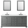 Custom image for Dark Gray with Matte Black Trim / White Cultured Marble, Rectangular Sink / Medicine Cabinets