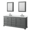 Custom image for Dark Gray with Matte Black Trim / White Cultured Marble, Rectangular Sink / Medicine Cabinets