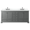 Custom image for Dark Gray with Matte Black Trim / White Cultured Marble, Rectangular Sink / No Mirror