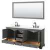 Custom image for Dark Gray with Matte Black Trim / White Quartz, Rectangular Sink / 70