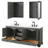 Custom image for Dark Gray with Matte Black Trim / White Quartz, Rectangular Sink / Medicine Cabinets
