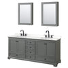 Custom image for Dark Gray with Matte Black Trim / White Quartz, Rectangular Sink / Medicine Cabinets