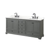 Custom image for Dark Gray with Matte Black Trim / White Quartz, Rectangular Sink / No Mirror
