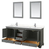 Custom image for Dark Gray with Polished Chrome Trim / Carrara Cultured Marble, Rectangular Sink / 24