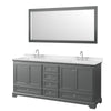 Custom image for Dark Gray with Polished Chrome Trim / Carrara Cultured Marble, Rectangular Sink / 70