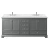 Custom image for Dark Gray with Polished Chrome Trim / Carrara Cultured Marble, Rectangular Sink / No Mirror