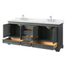 Custom image for Dark Gray with Polished Chrome Trim / Carrara Cultured Marble, Rectangular Sink / No Mirror