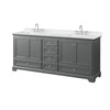 Custom image for Dark Gray with Polished Chrome Trim / Carrara Cultured Marble, Rectangular Sink / No Mirror