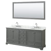 Custom image for Dark Gray with Polished Chrome Trim / White Carrara Marble, Oval Sink / 70