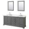 Custom image for Dark Gray with Polished Chrome Trim / White Carrara Marble, Rectangular Sink / 24