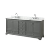 Custom image for Dark Gray with Polished Chrome Trim / White Carrara Marble, Rectangular Sink / No Mirror
