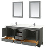 Custom image for Dark Gray with Polished Chrome Trim / Giotto Quartz, Rectangular Sink / 24