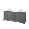 Custom image for Dark Gray with Polished Chrome Trim / Giotto Quartz, Rectangular Sink / No Mirror