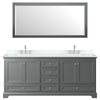 Custom image for Dark Gray with Polished Chrome Trim / White Cultured Marble, Rectangular Sink / 70