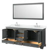 Custom image for Dark Gray with Polished Chrome Trim / White Cultured Marble, Rectangular Sink / 70