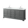 Custom image for Dark Gray with Polished Chrome Trim / White Cultured Marble, Rectangular Sink / No Mirror