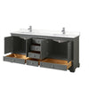 Custom image for Dark Gray with Polished Chrome Trim / White Quartz, Rectangular Sink / No Mirror